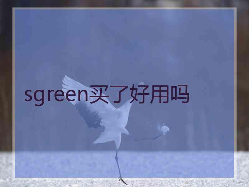 sgreen买了好用吗