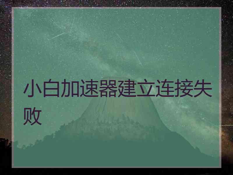 小白加速器建立连接失败