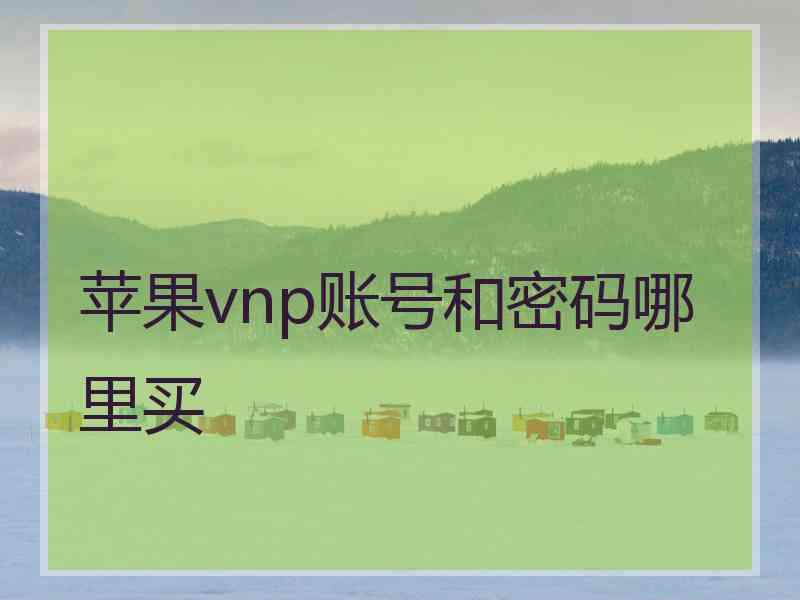 苹果vnp账号和密码哪里买