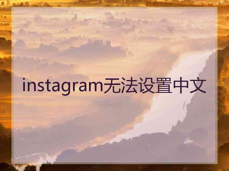 instagram无法设置中文